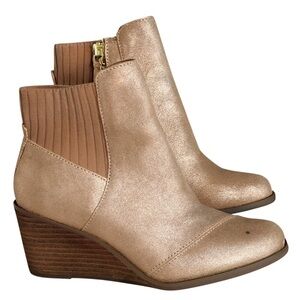 Toms Rose Gold Ankle Booties
